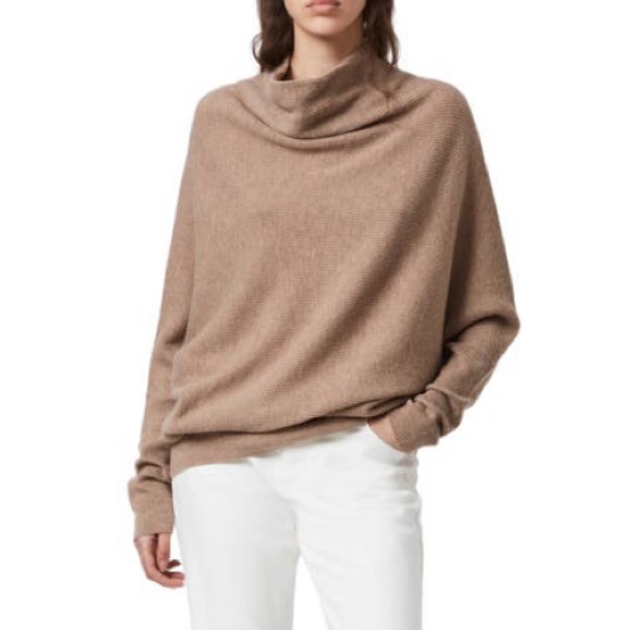 All Saints | Sweaters | All Saints Ridley Wool Cashmere Knit Funnel Neck  Pullover Sweater New Size S Tan | Poshmark